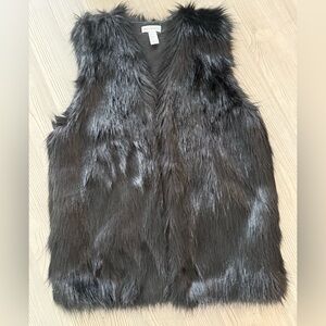 Sole Society Faux Fur Vest in Black